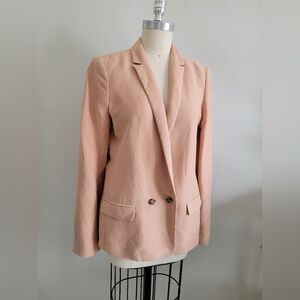Ann Taylor Blush Pink Double-Breasted Blazer
